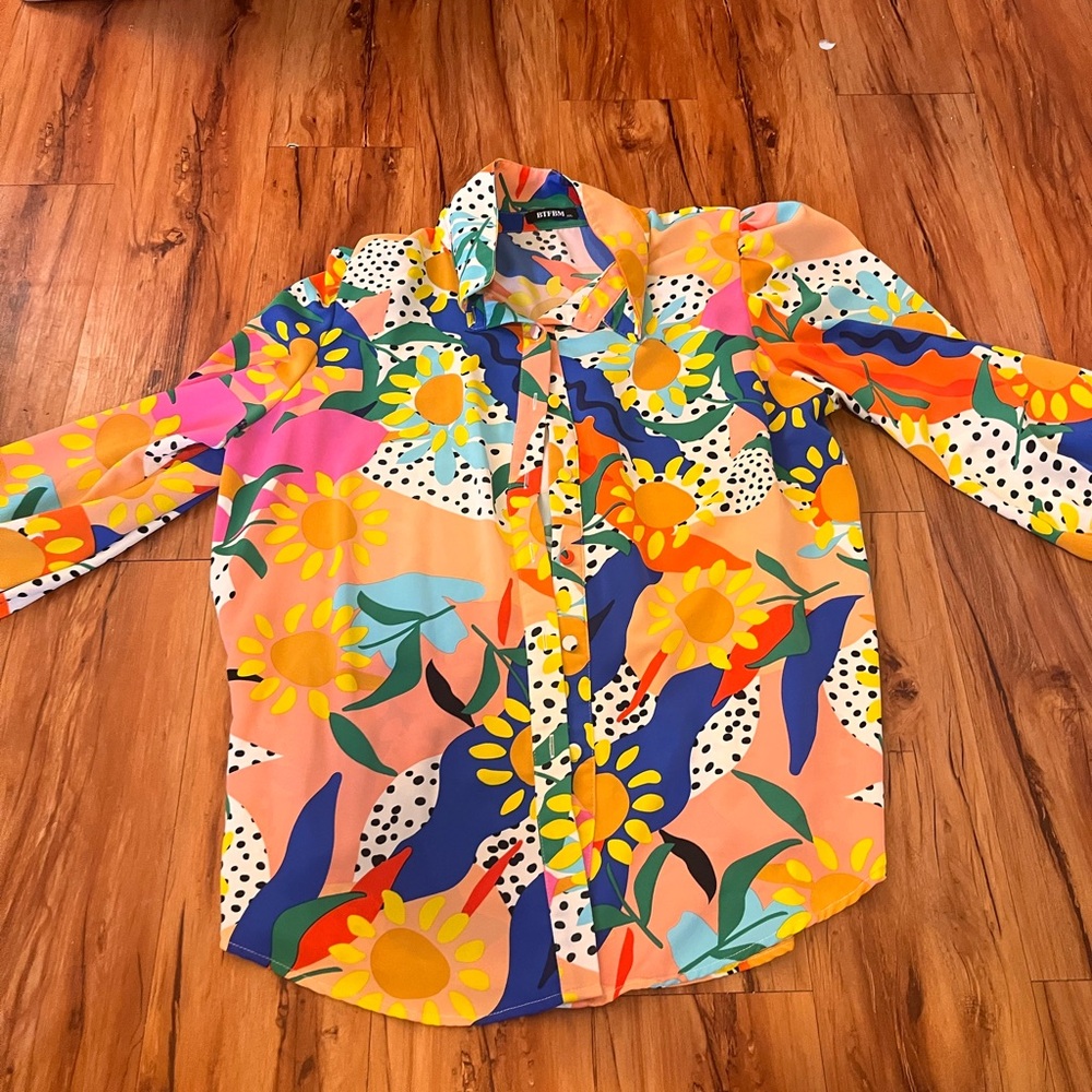 Colorful Floral Women's Blouse